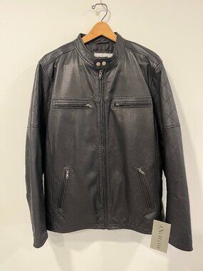 Black Leather Jacket - Men's Medium - Excelled Brand NWT - 100% Leather